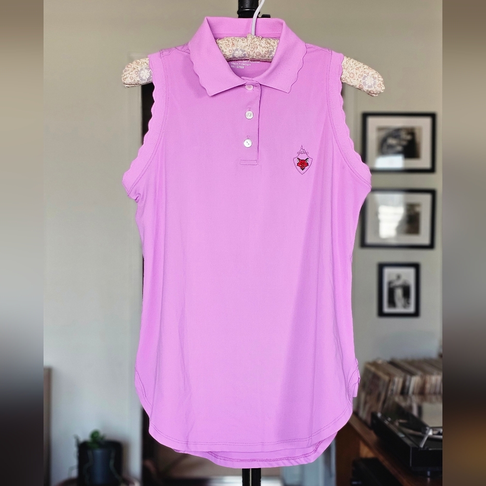 Peter Millar Sleeveless Lilac Golf Polo Top
